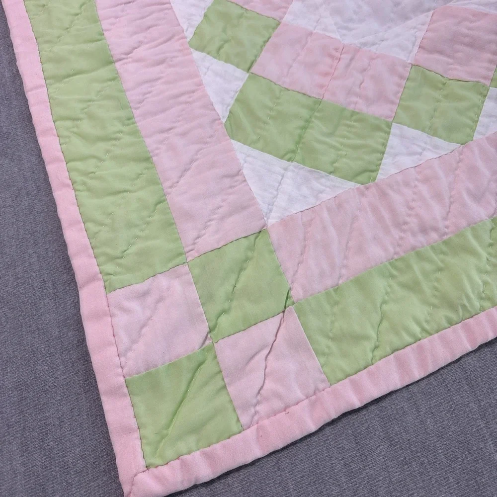 VTG Handmade Baby Quilt 37X 47